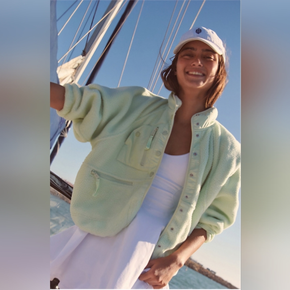 Free People Movement Hit the Slopes Jacket in Bleached Melon color